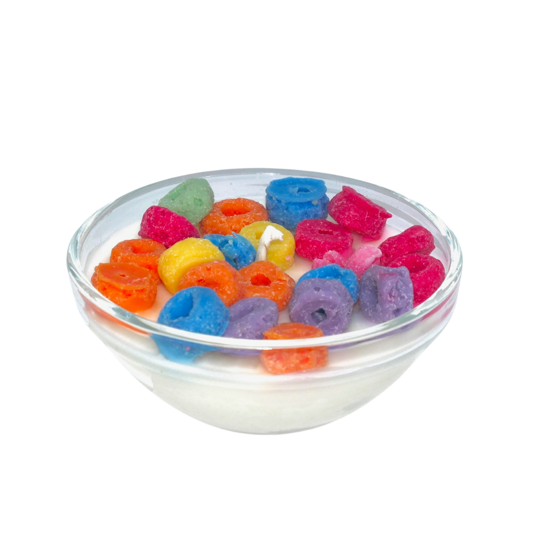 Fruit Loops Cereal Bowl Mini Soy Candle